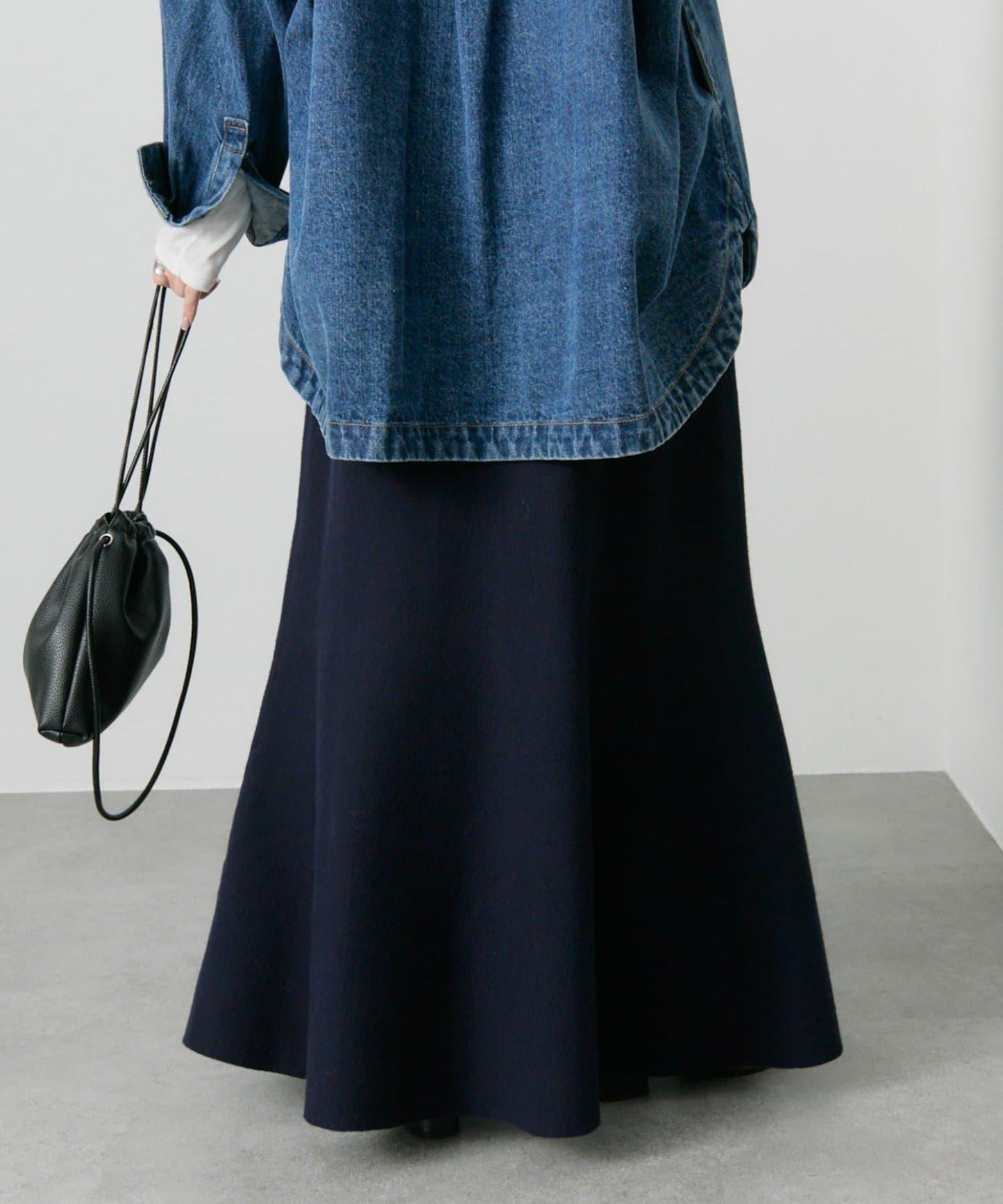 【/復刻】米蘭羅紋針織半身裙