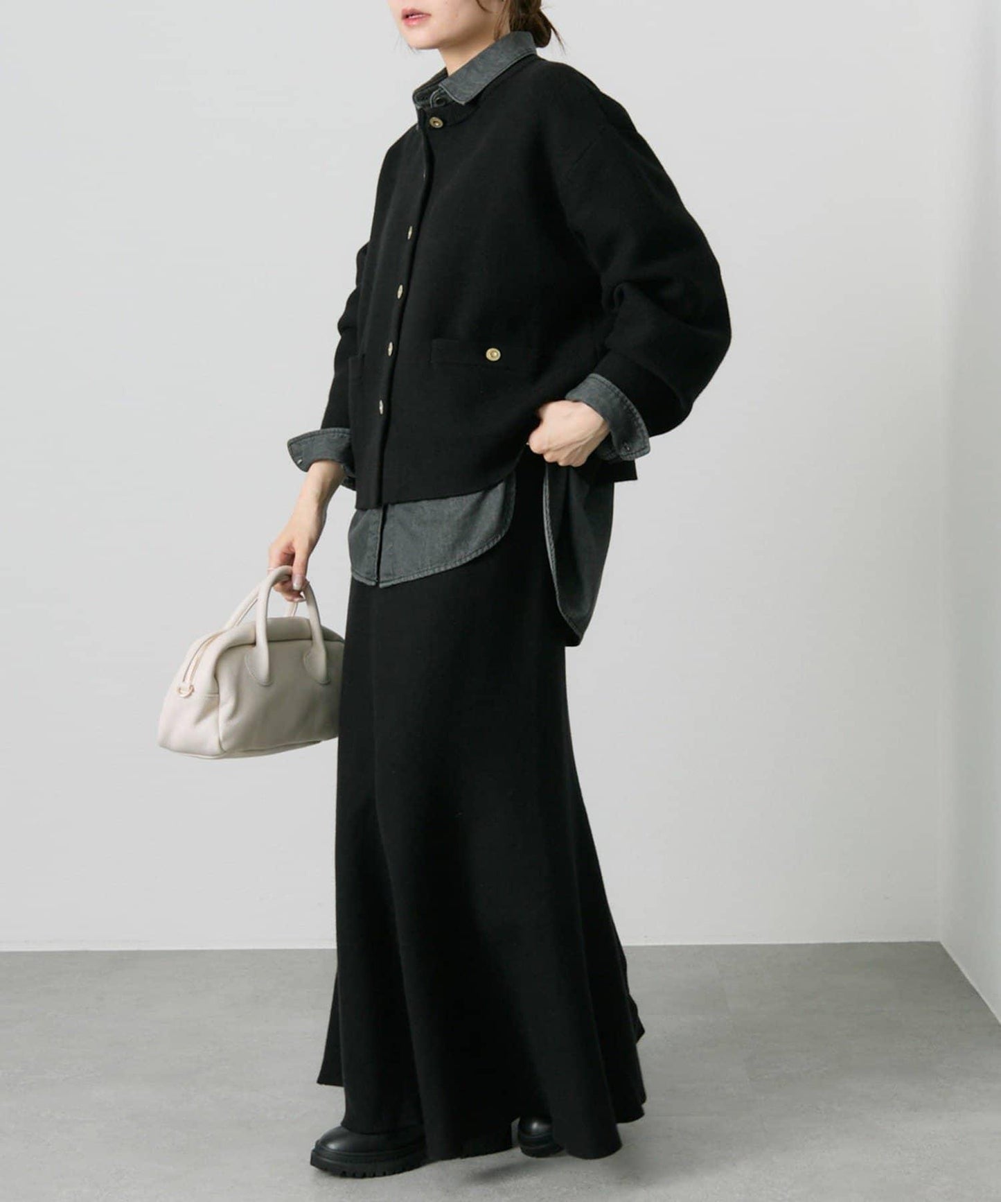 【/復刻】米蘭羅紋針織半身裙