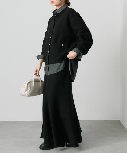 【/復刻】米蘭羅紋針織半身裙