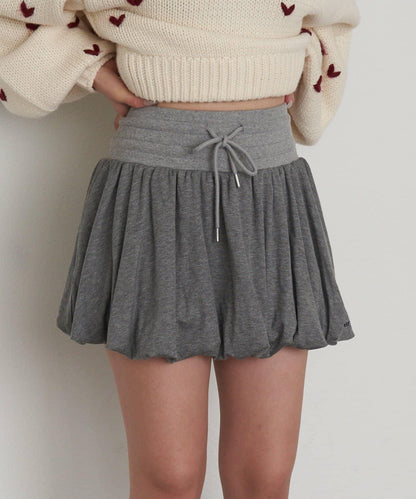 剪裁氣球袖迷你裙褲