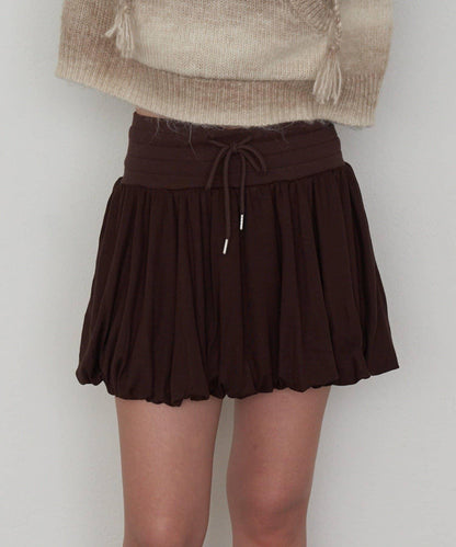 剪裁氣球袖迷你裙褲