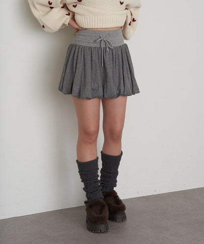 剪裁氣球袖迷你裙褲