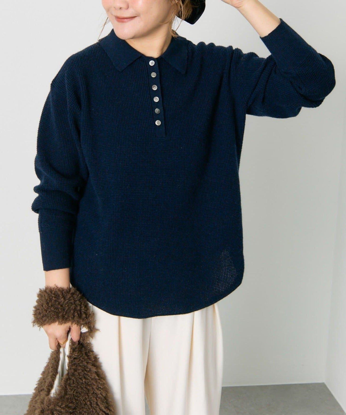 華夫格針織POLO衫