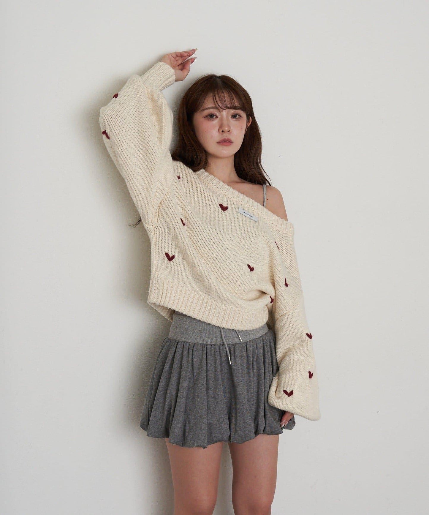 剪裁氣球袖迷你裙褲