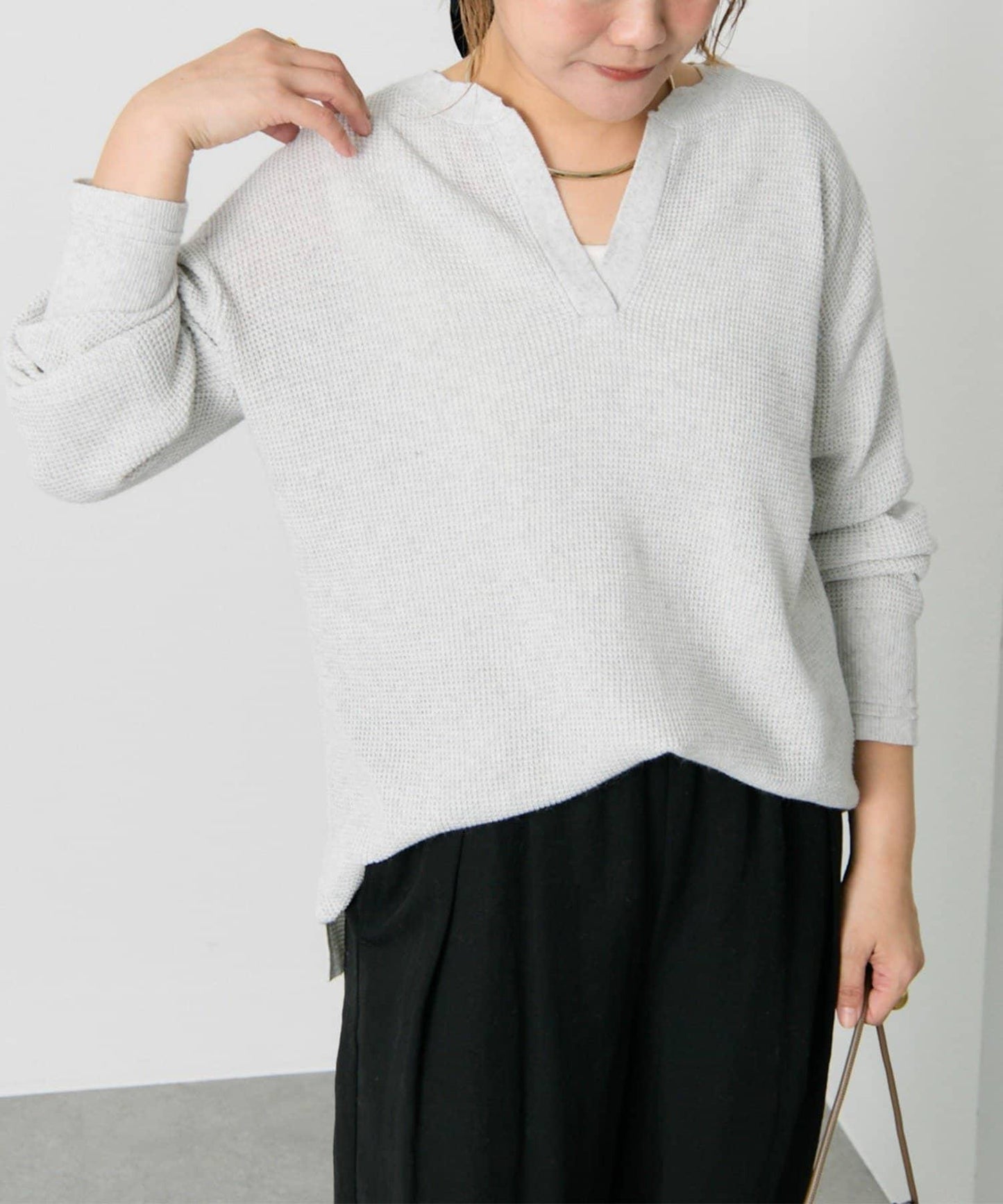 亨利領華夫格針織衫