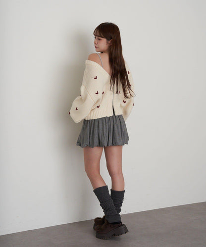 剪裁氣球袖迷你裙褲