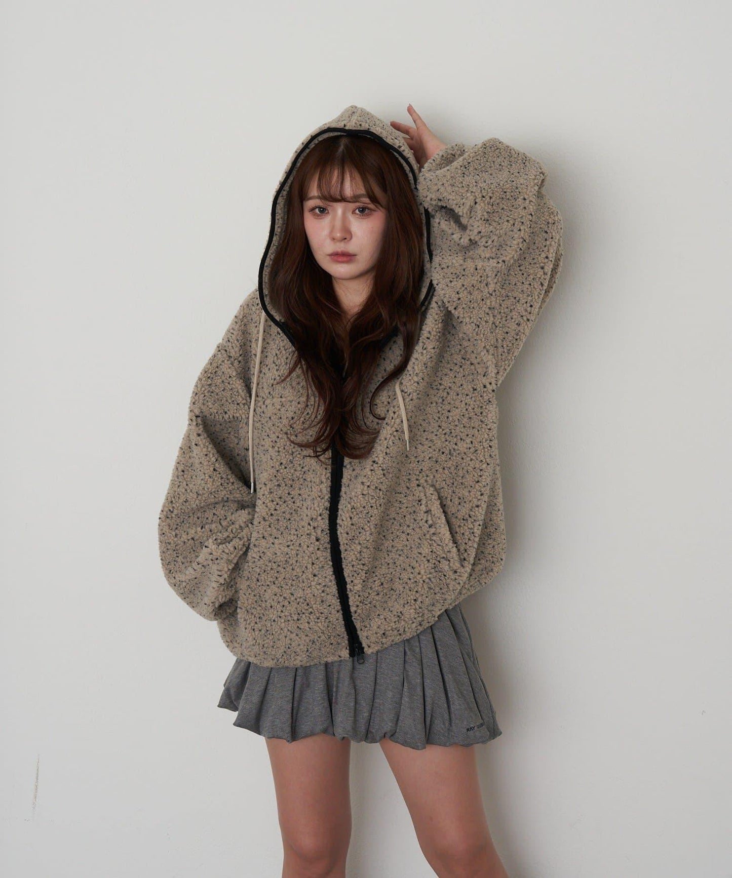 剪裁氣球袖迷你裙褲