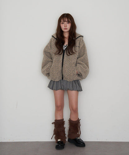 剪裁氣球袖迷你裙褲