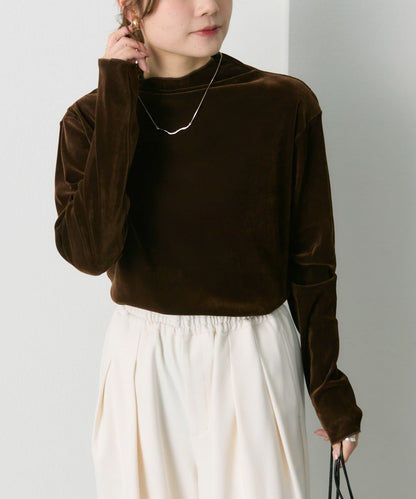 【/復刻】尼龍網紗天鵝絨高領上衣