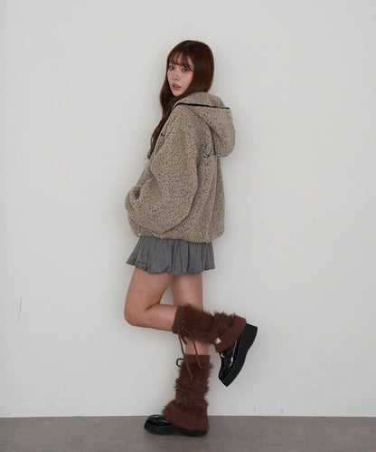 剪裁氣球袖迷你裙褲