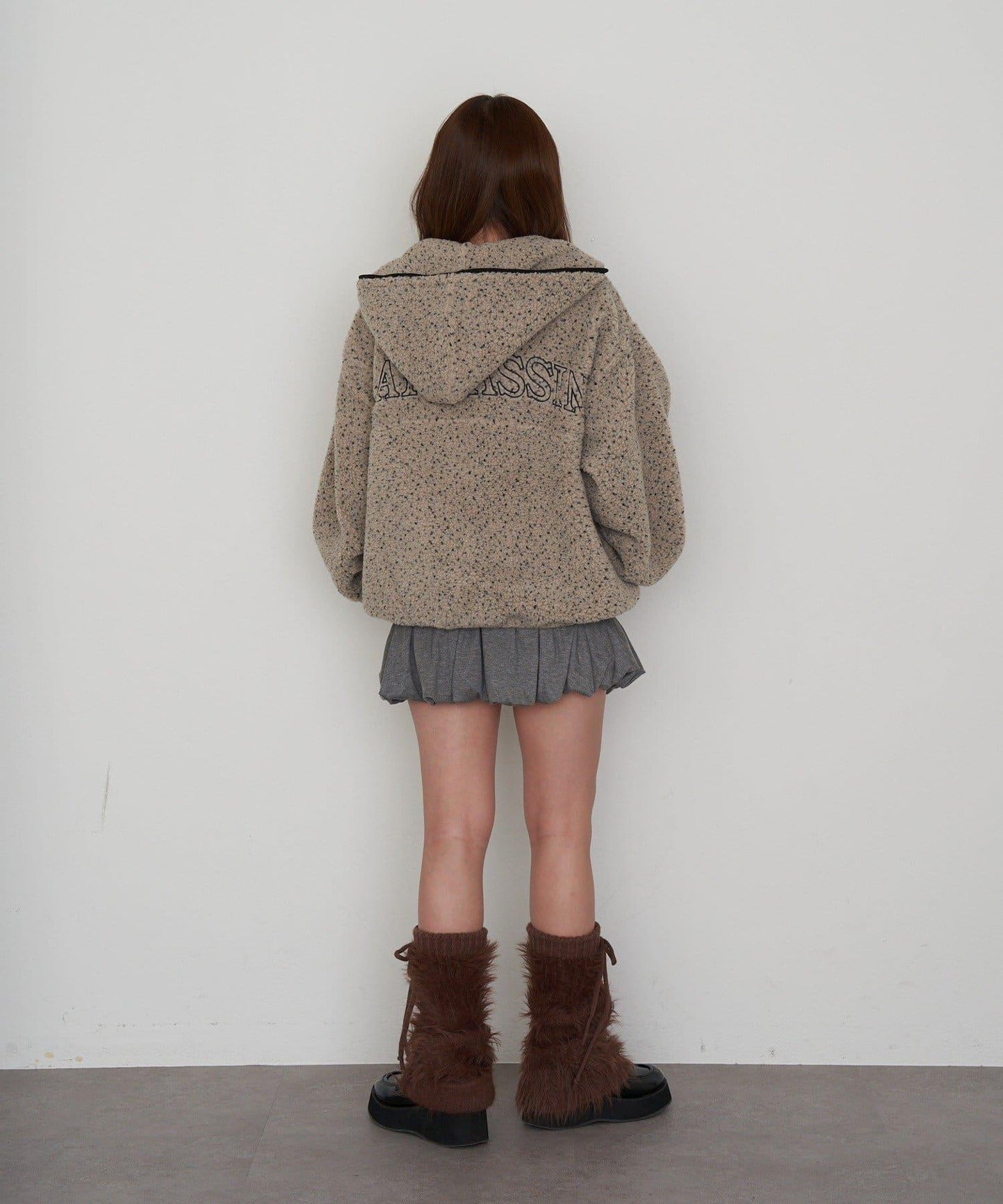 剪裁氣球袖迷你裙褲