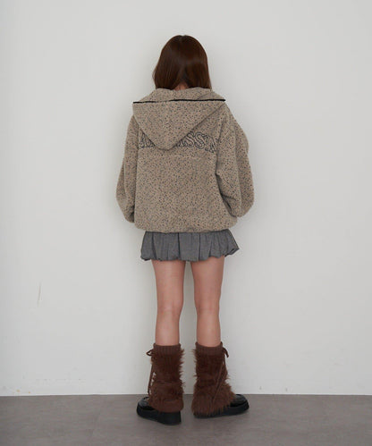 剪裁氣球袖迷你裙褲