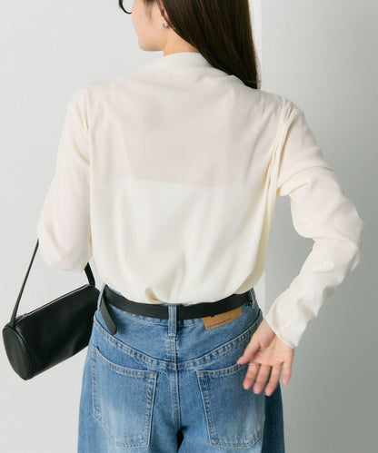 【/復刻】尼龍網紗天鵝絨高領上衣