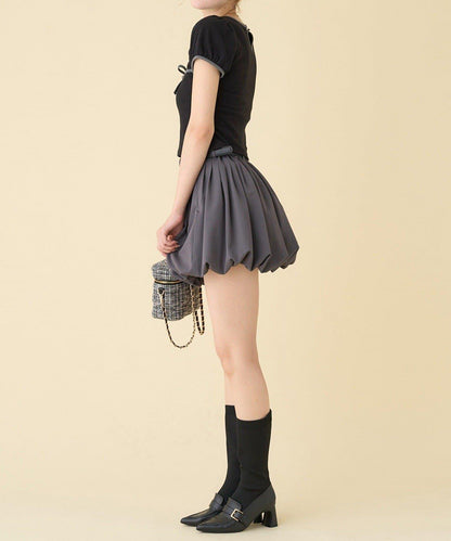 【one after another】拼色蝴蝶結T恤