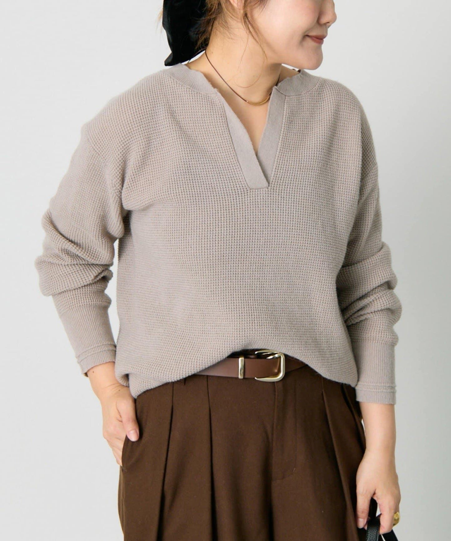 亨利領華夫格針織衫