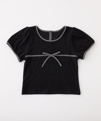 【one after another】拼色蝴蝶結T恤