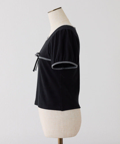 【one after another】拼色蝴蝶結T恤