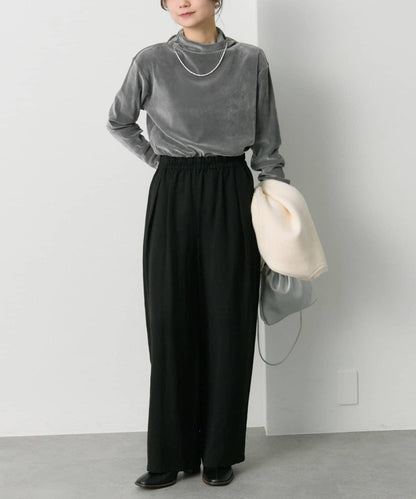 【/復刻】尼龍網紗天鵝絨高領上衣