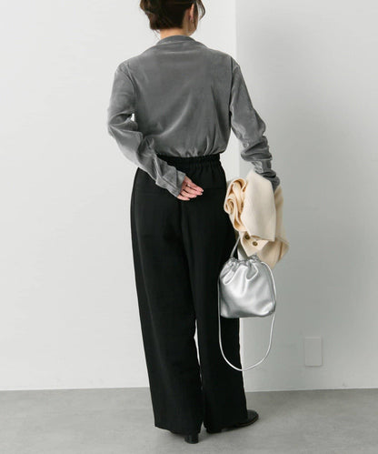 【/復刻】尼龍網紗天鵝絨高領上衣