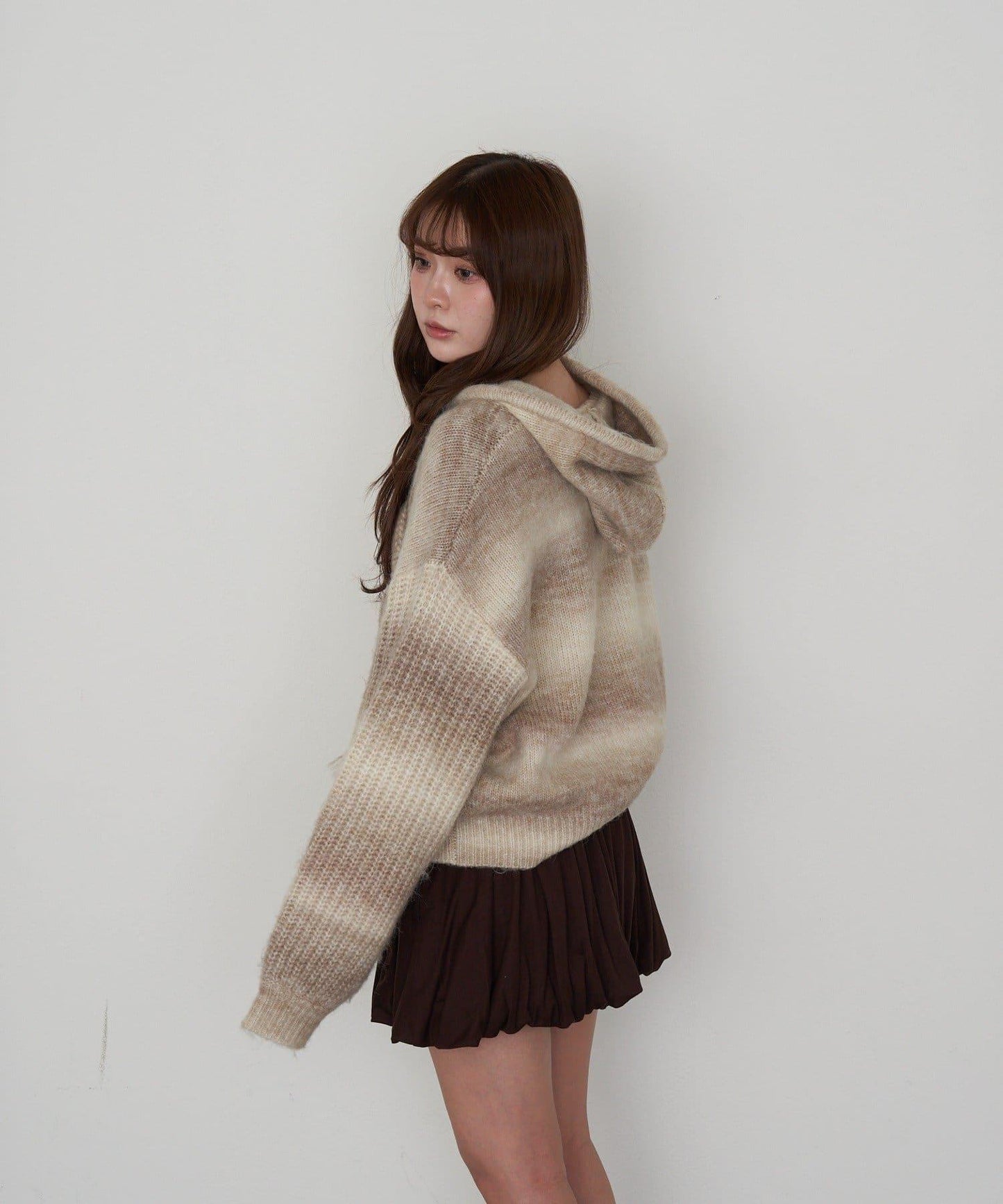 剪裁氣球袖迷你裙褲