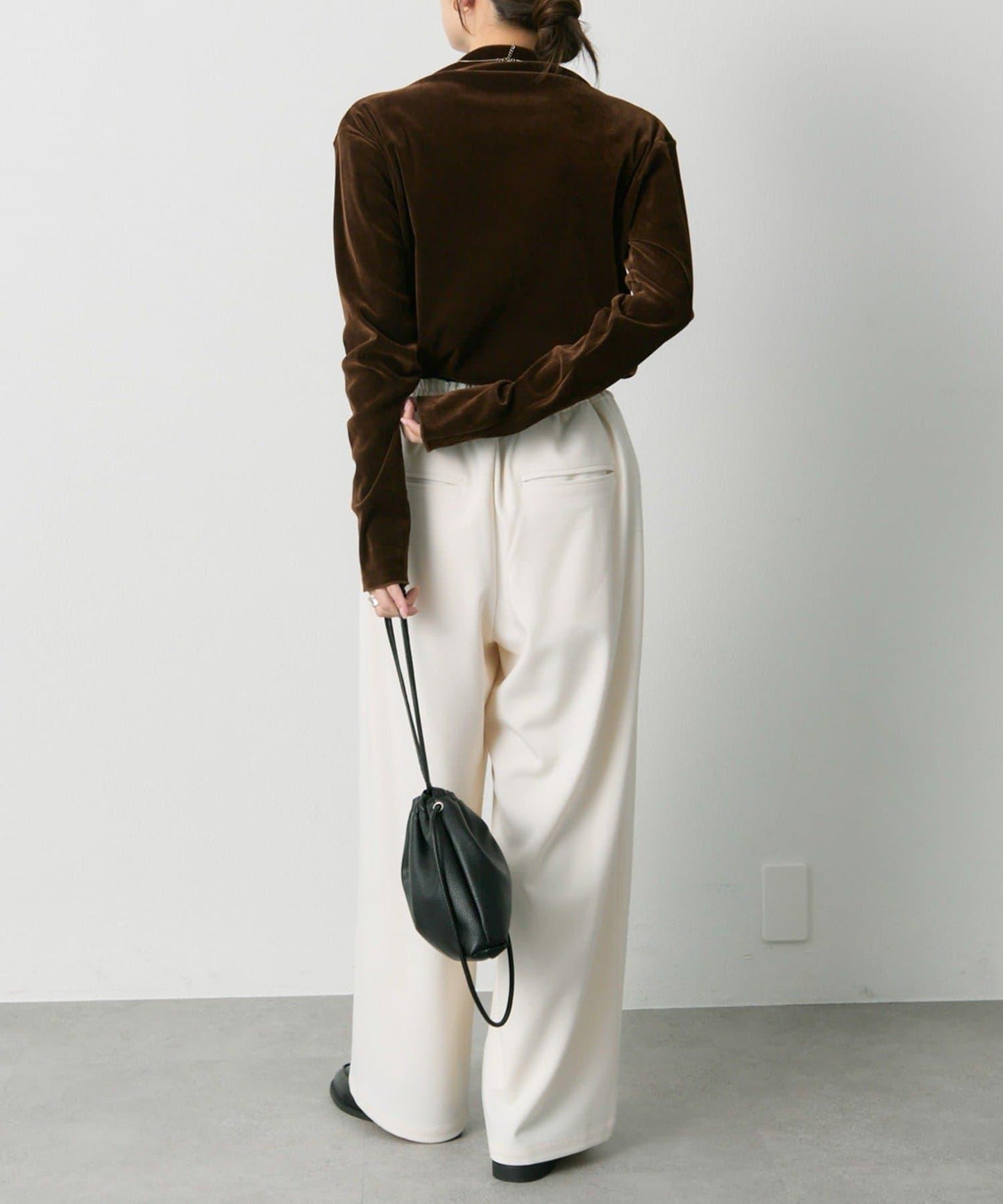 【/復刻】尼龍網紗天鵝絨高領上衣