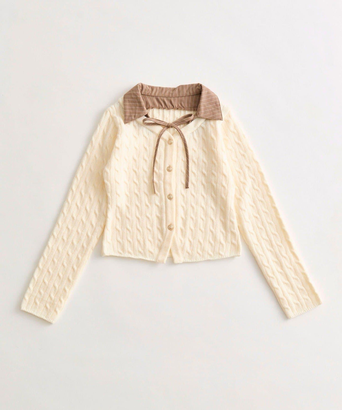 金色紐扣疊穿針織衫