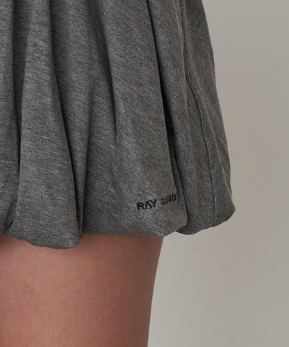 剪裁氣球袖迷你裙褲