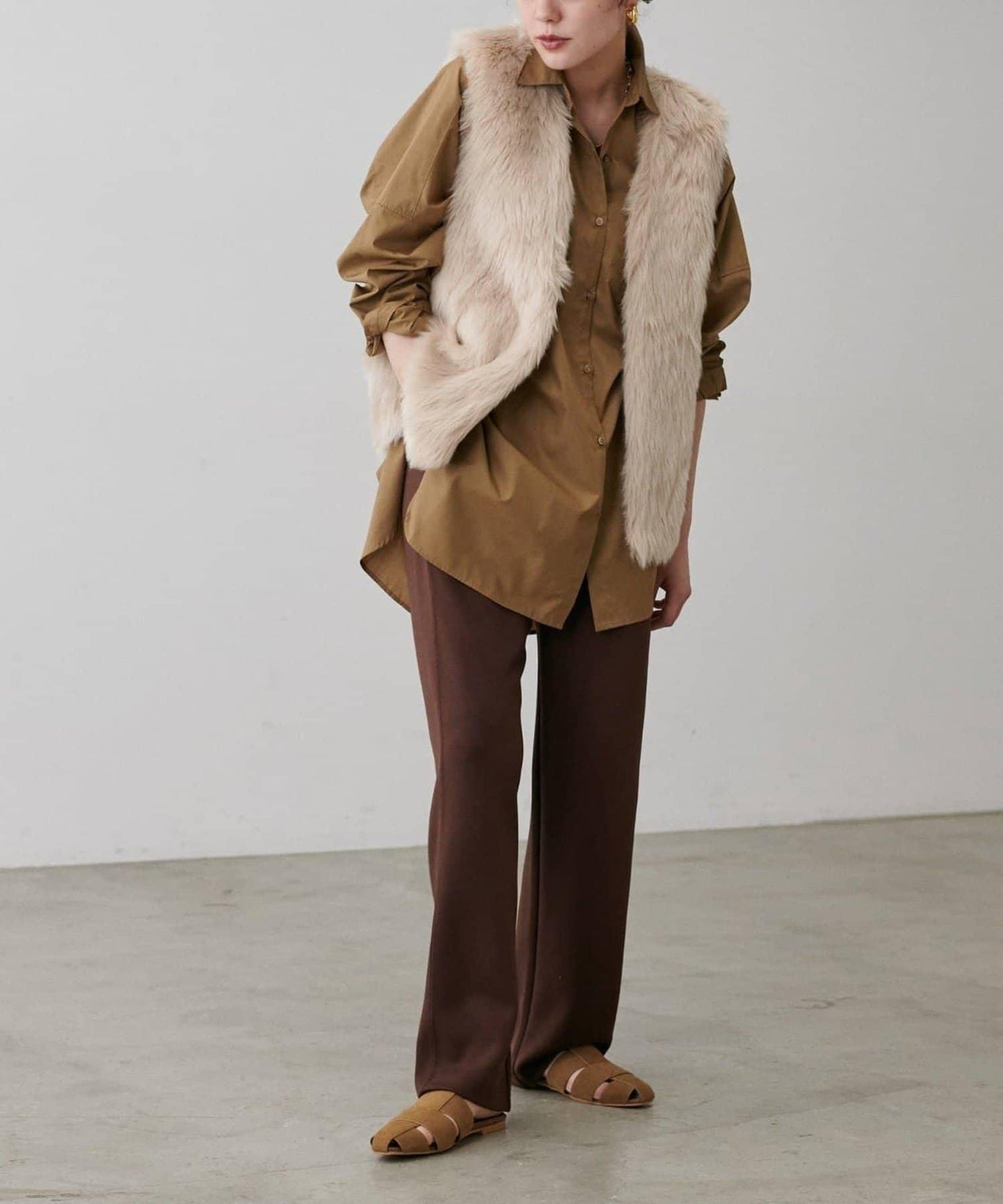 【LARUTA】長款仿皮草馬甲