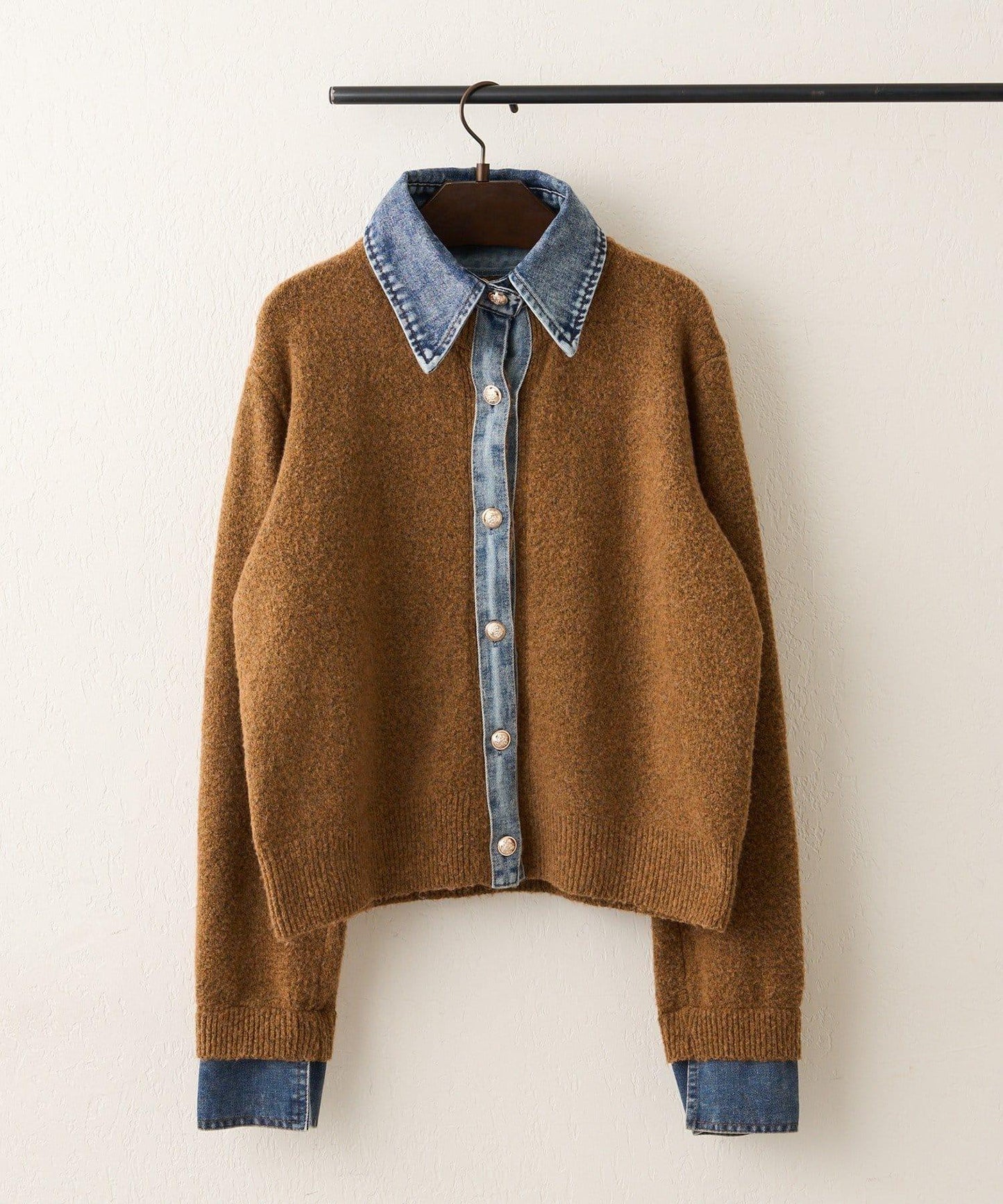 【nane】牛仔拼接開衫