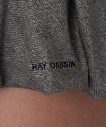 剪裁氣球袖迷你裙褲