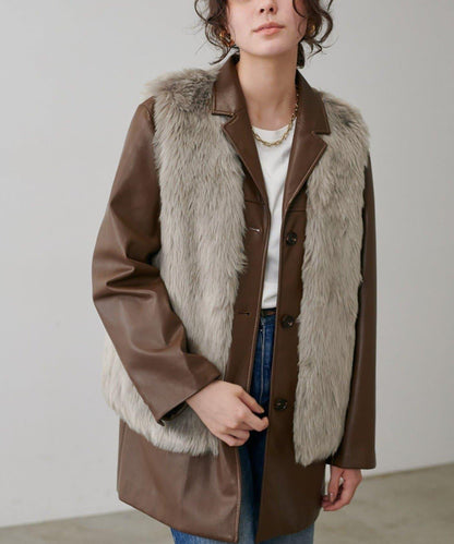 【LARUTA】長款仿皮草馬甲