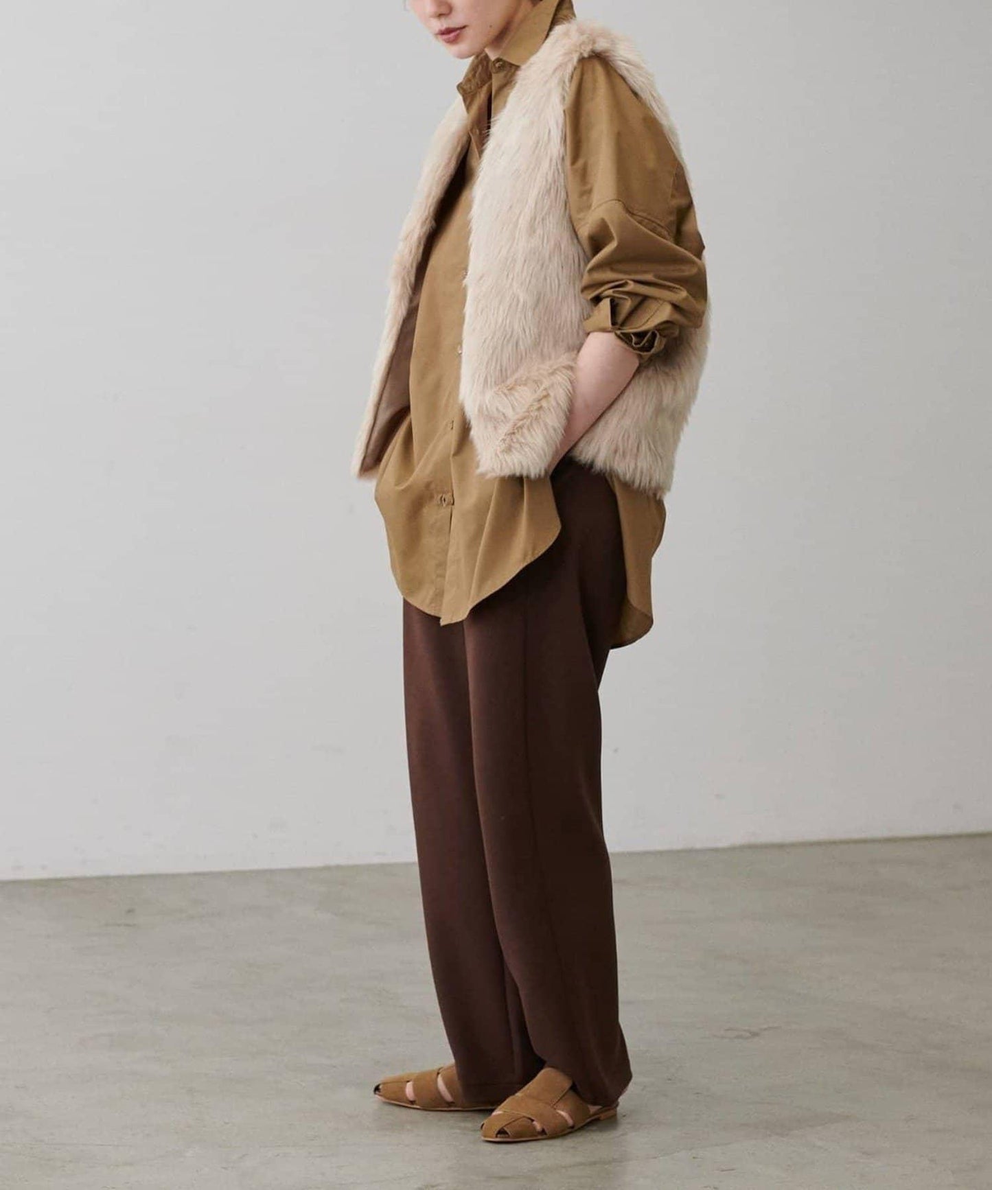 【LARUTA】長款仿皮草馬甲