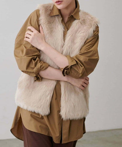 【LARUTA】長款仿皮草馬甲