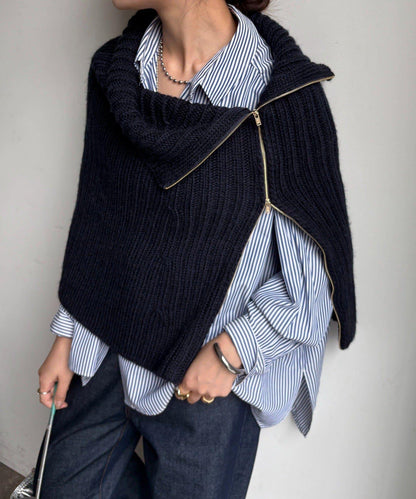 拉鍊開衫斗篷