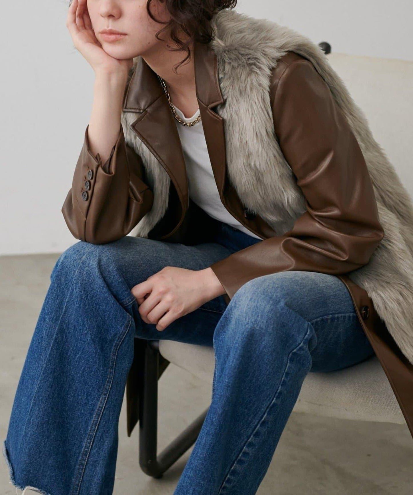 【LARUTA】長款仿皮草馬甲