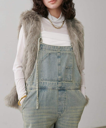 【LARUTA】長款仿皮草馬甲