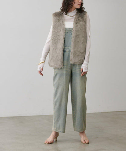 【LARUTA】長款仿皮草馬甲