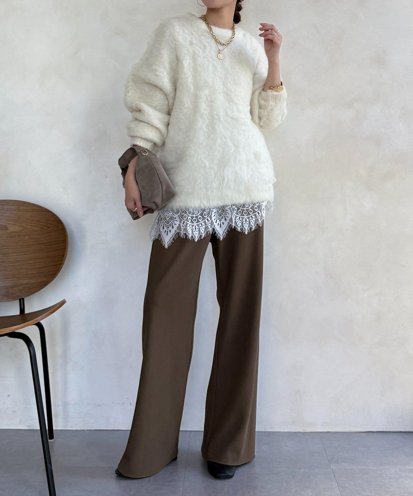 長款毛絨套頭衫