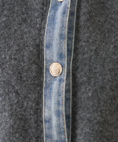 【nane】牛仔拼接開衫