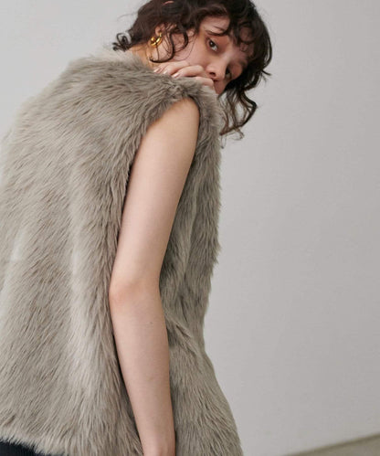 【LARUTA】長款仿皮草馬甲