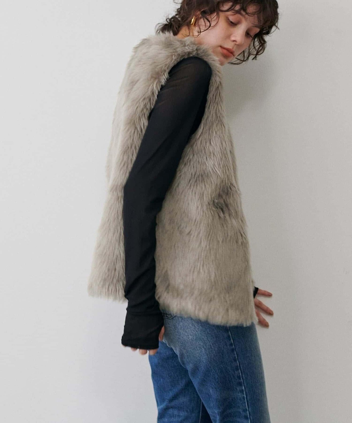 【LARUTA】長款仿皮草馬甲