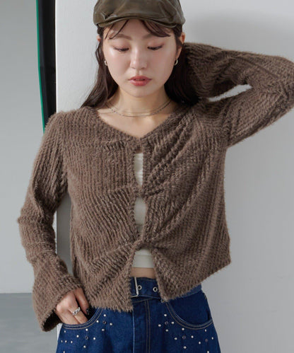 毛邊扭結套頭衫