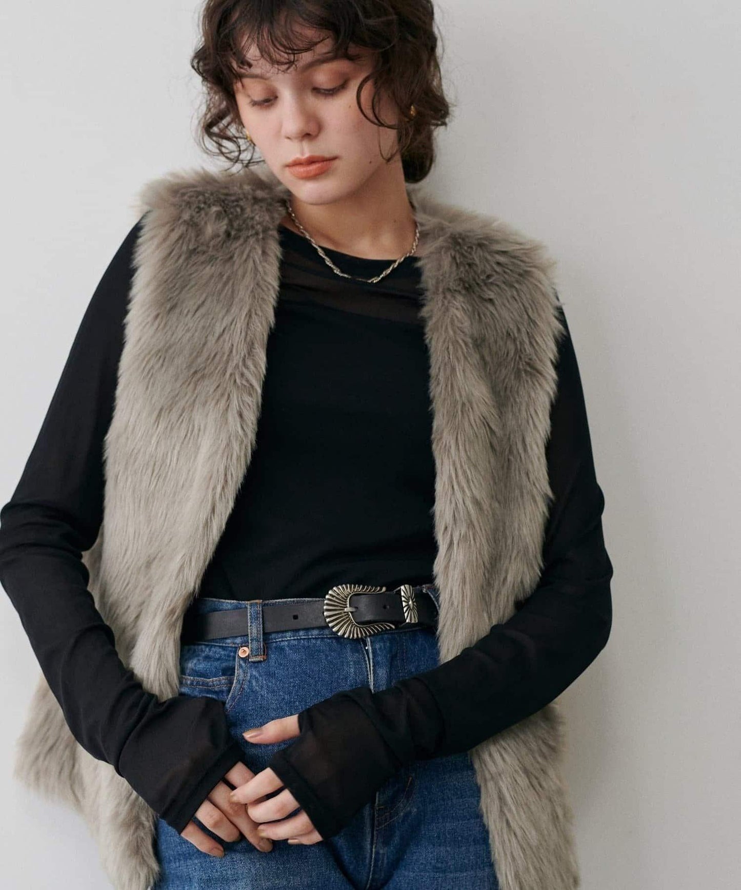 【LARUTA】長款仿皮草馬甲