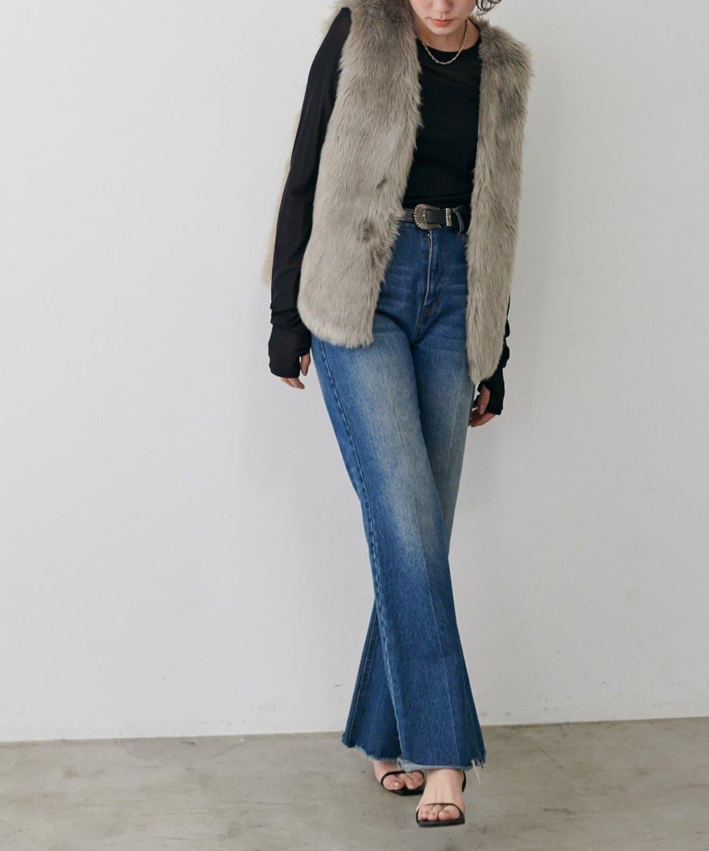 【LARUTA】長款仿皮草馬甲