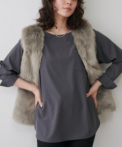 【LARUTA】長款仿皮草馬甲