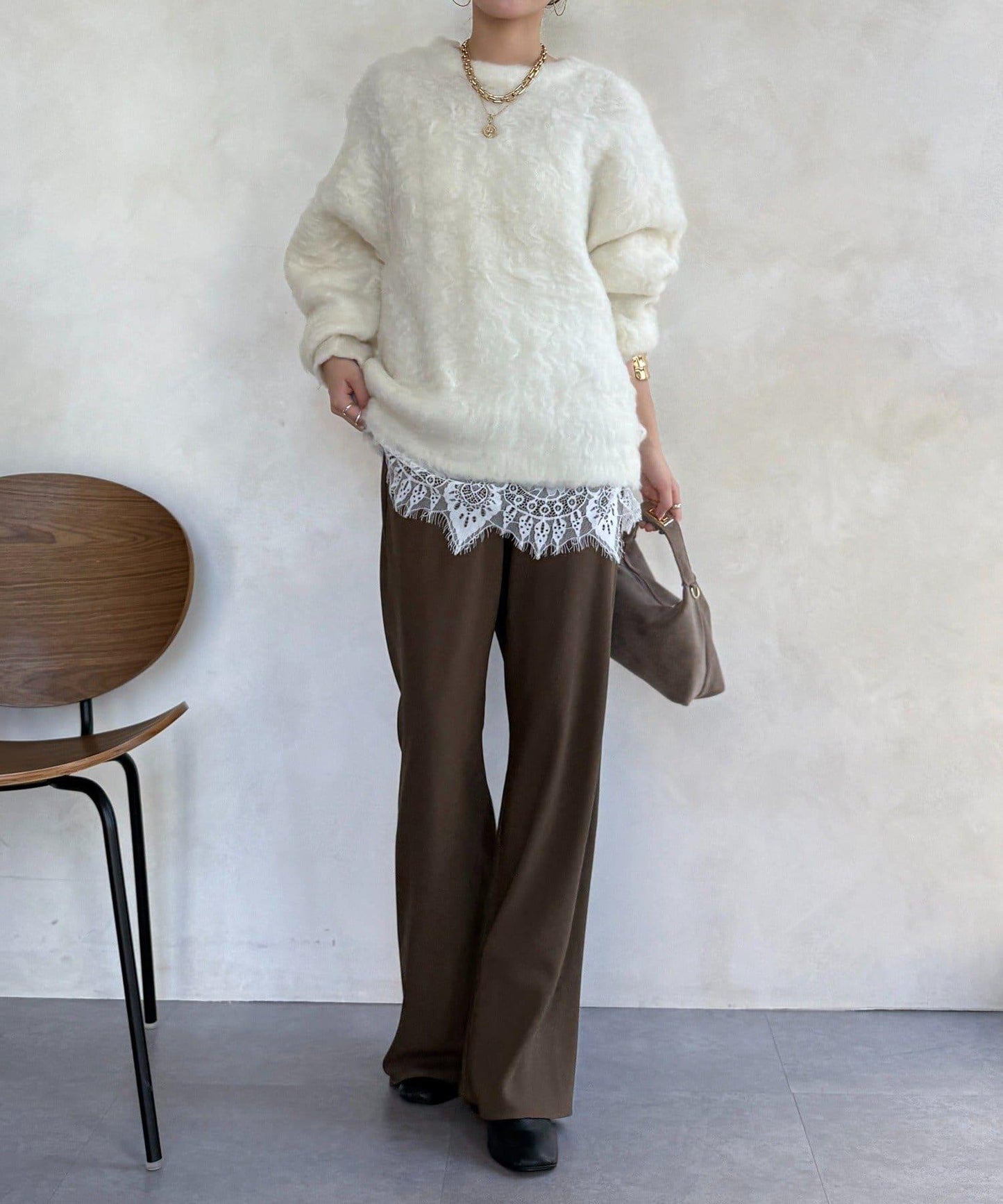 長款毛絨套頭衫