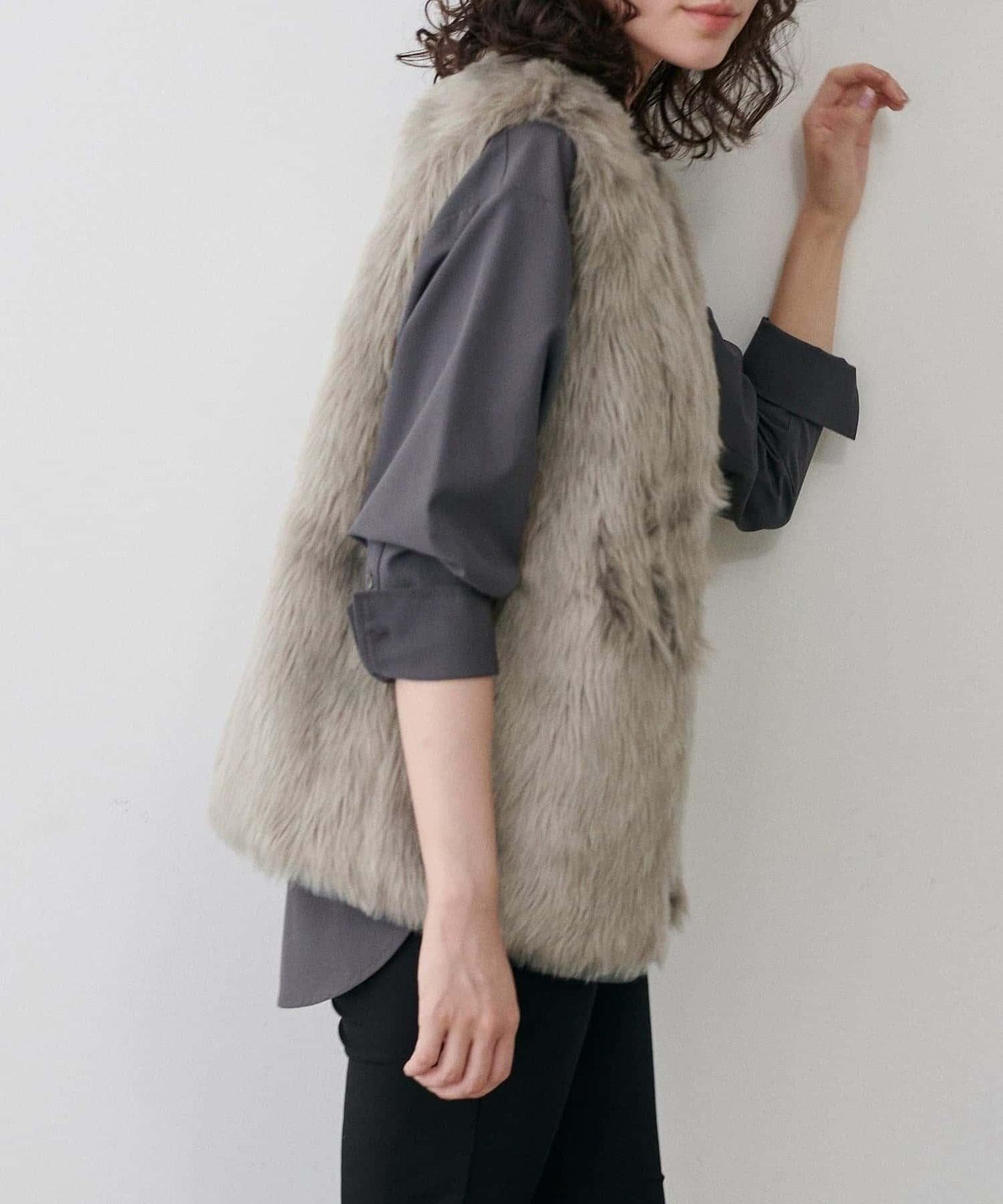 【LARUTA】長款仿皮草馬甲