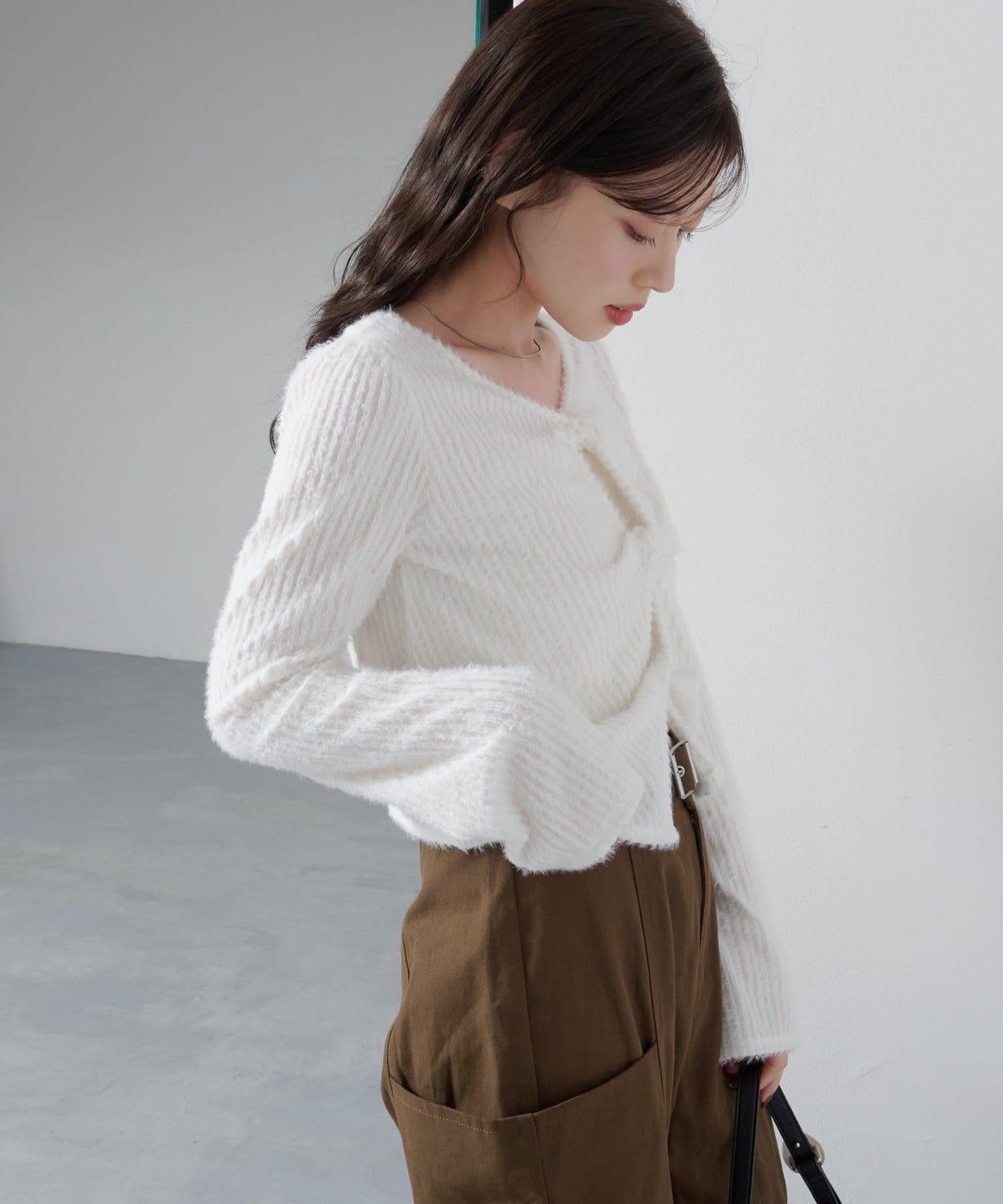 毛邊扭結套頭衫