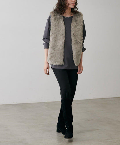 【LARUTA】長款仿皮草馬甲