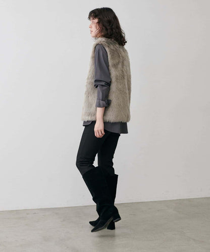 【LARUTA】長款仿皮草馬甲